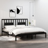 Estructura de cama de madera maciza de pino negro 200x200 cm 1