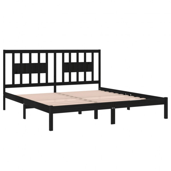 Estructura de cama de madera maciza de pino negro 200x200 cm M 4