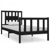 Estructura de cama individual madera maciza negro 75x190 cm 2