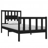 Estructura de cama individual madera maciza negro 75x190 cm 3
