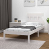 Estrutura de cama 100x200 cm madeira maciça branco 1
