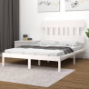 Estrutura de cama 200x200 cm madeira maciça branco 1