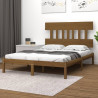 Estructura de cama madera maciza de pino marrón miel 200x200 cm 1