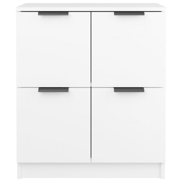 Aparadores 2 unidades madera contrachapada blanco 60x30x70 cm M 4