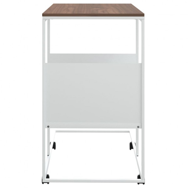 Mesa auxiliar con ruedas contrachapado blanco 55x36x63.5 cm M 4