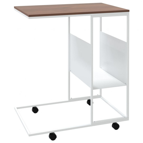 Mesa de apoio c/ rodas 55x36x63.5cm derivados de madeira branco M 5