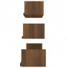 Prateleiras de parede 3 pcs derivados madeira carvalho castanho 4
