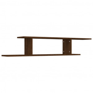 Estante de pared para TV contrachapado roble marrón 125x18x23cm H