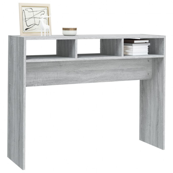 Mesa consola madera contrachapada gris Sonoma 105x30x80 cm M 4