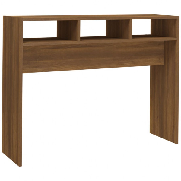 Mesa consola madera contrachapada roble marrón 105x30x80 cm M 2