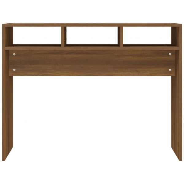 Mesa consola madera contrachapada roble marrón 105x30x80 cm M 5