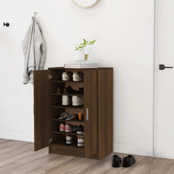 Mueble zapatero madera contrachapada roble marrón 60x35x92 cm D
