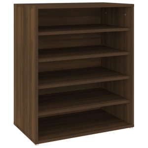 Mueble zapatero madera contrachapada roble marrón 60x35x70 cm H