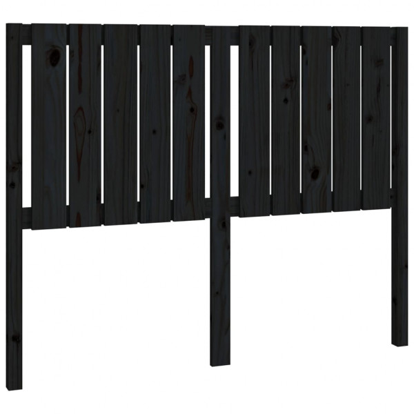Cabeceira de cama 125.5x4x100 cm pinho maciço preto M 2