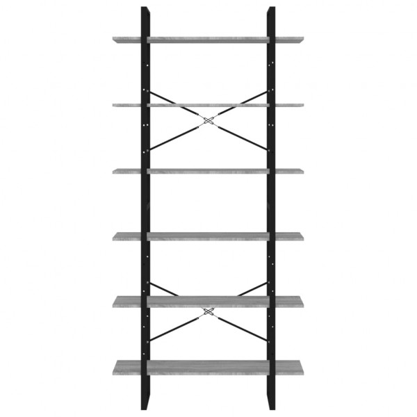 Estantería madera contrachapada gris Sonoma 100x30x210 cm M 5