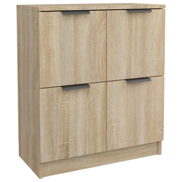 Aparadores 2 uds madera contrachapada roble Sonoma 60x30x70 cm M 3