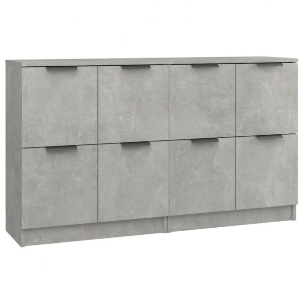 Aparadores 2 uds madera contrachapada gris hormigón 60x30x70 cm M 2