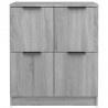 Aparadores 2 uds madera contrachapada gris Sonoma 60x30x70 cm 4