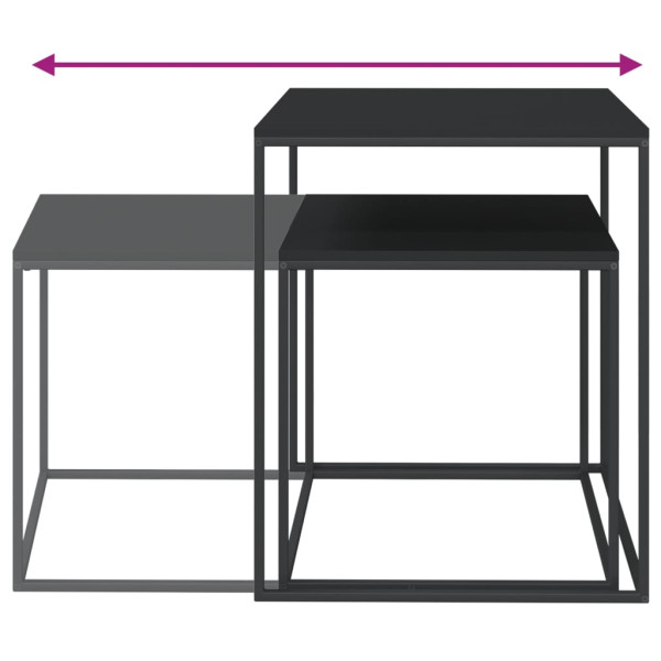 Conjunto de mesas de centro 2 pcs derivados de madeira e metal M 5