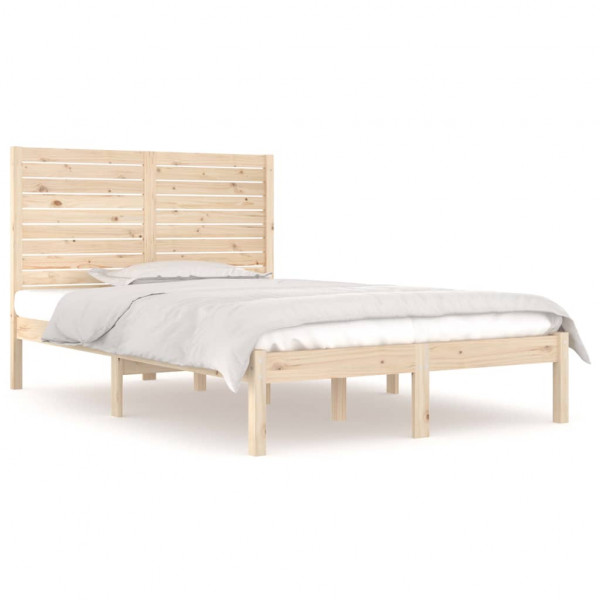 Estructura de cama madera maciza de pino 140x190 cm M 2