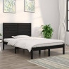 Estructura de cama de madera maciza negra 140x190 cm 1