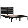 Estructura de cama de madera maciza negra 140x190 cm 4