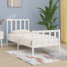 Estrutura cama pequena solteiro 75x190 cm madeira maciça branco 1