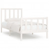 Estrutura cama pequena solteiro 75x190 cm madeira maciça branco 2