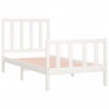 Estrutura cama pequena solteiro 75x190 cm madeira maciça branco 4
