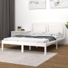 Estrutura de cama 120x200 cm madeira maciça branco 1