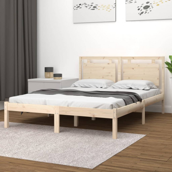 Estructura de cama de madera maciza King Size 150x200 cm D