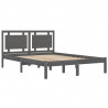 Estrutura de cama 200x200 cm madeira maciça cinzento 4