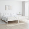 Estructura de cama de madera maciza blanca 160x200 cm 1