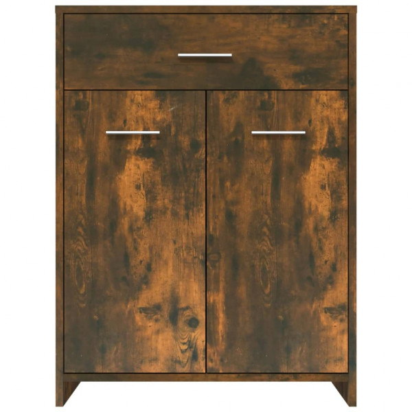 Armario baño madera contrachapada roble ahumado 60x33x80 cm M 5
