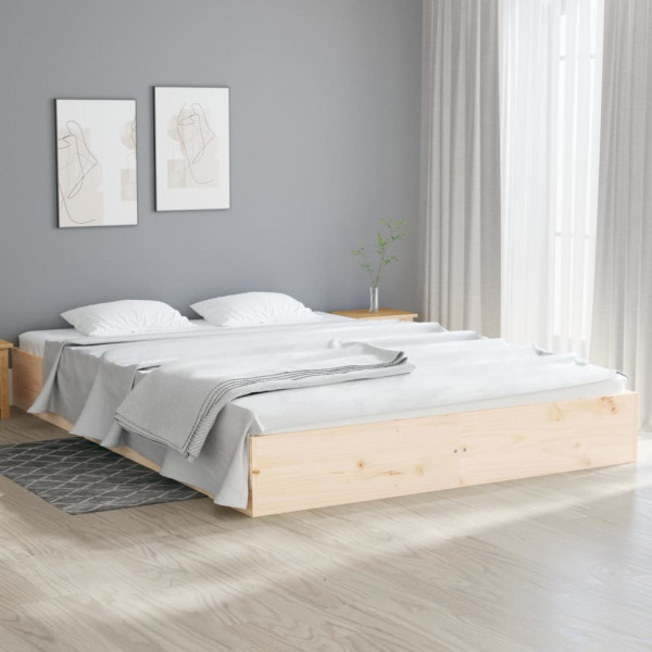 Estructura de cama madera maciza 200x200 cm D