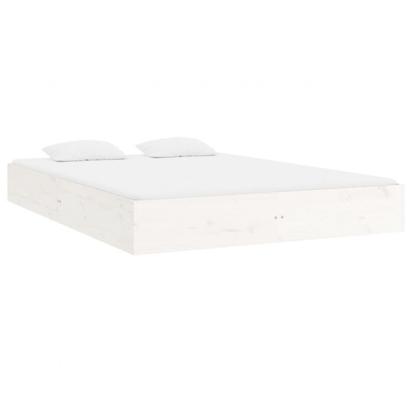Estrutura de cama 200x200 cm madeira maciça branco M 3