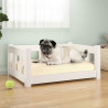 Cama para perros madera maciza de pino blanco 65.5x50.5x28 cm 1