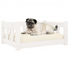 Cama para cães 65.5x50.5x28 cm madeira de pinho maciça branco 3