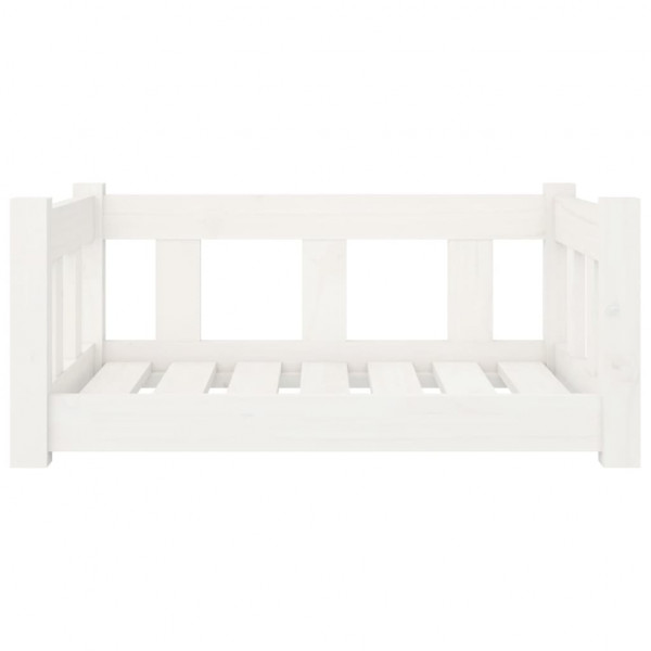 Cama para cães 65.5x50.5x28 cm madeira de pinho maciça branco M 4