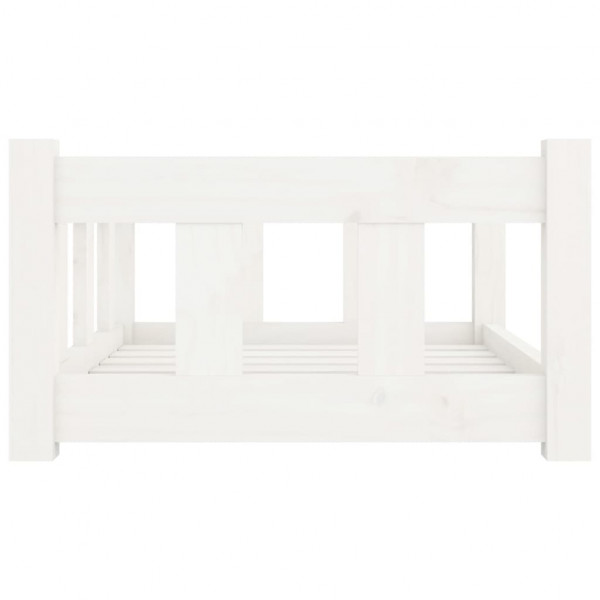 Cama para perros madera maciza de pino blanco 65.5x50.5x28 cm M 5