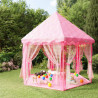 Carpa de juegos de princesa con 250 bolas rosa 133x140 cm 1