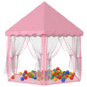 Carpa de juegos de princesa con 250 bolas rosa 133x140 cm 2