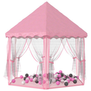 Tenda de brincar princesas c/ 250 bolas 133x140 cm rosa H