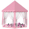 Carpa de juegos de princesa con 250 bolas rosa 133x140 cm 2