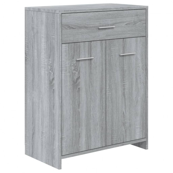 Armario de baño madera contrachapada gris Sonoma 60x33x80 cm M 2