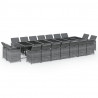 Set de comedor jardín 19 pzas con cojines ratán sintético gris 2