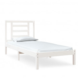 Estrutura cama pequena solteiro 75x190 cm madeira maciça branco H