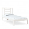Estrutura cama pequena solteiro 75x190 cm madeira maciça branco 2