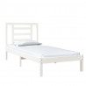 Estructura cama individual madera maciza blanco 75x190 cm 3