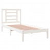 Estrutura cama pequena solteiro 75x190 cm madeira maciça branco 4